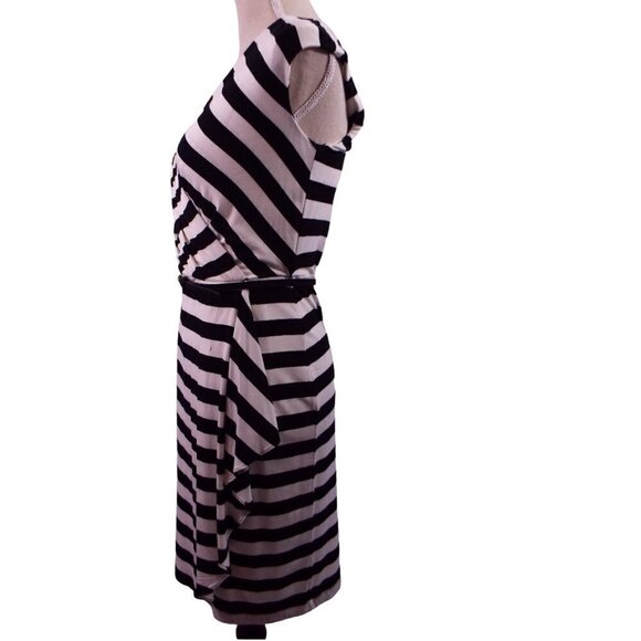 Calvin Klein Women's Wrap Front V-Neck Belted Waist Cap Sleeve Dress - Size 4 - Picture 7 of 16